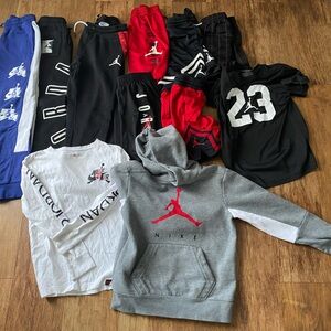 Lot Of 11 Jordan Boy’s Size Medium Joggers Hoodie Tees
